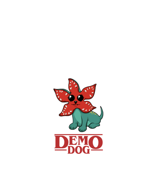cute demodog model negru pe tricou