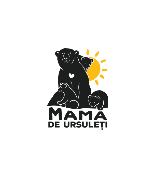 Mamă de ursuleți model alb pe tricou