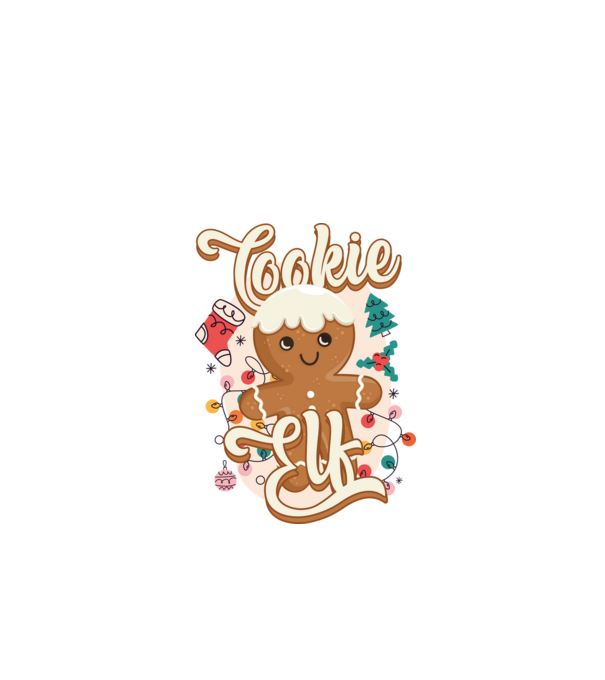 Cookie elf model alb pe tricou
