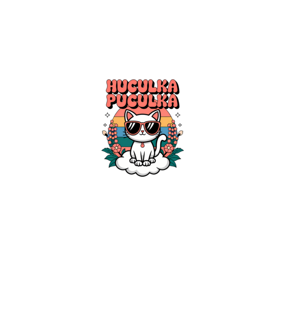 Huculka Puculka pisică 1 model roz deschis pe tricou