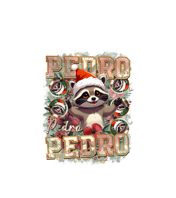 Pedro pedro flower xmas model alb pe tricou