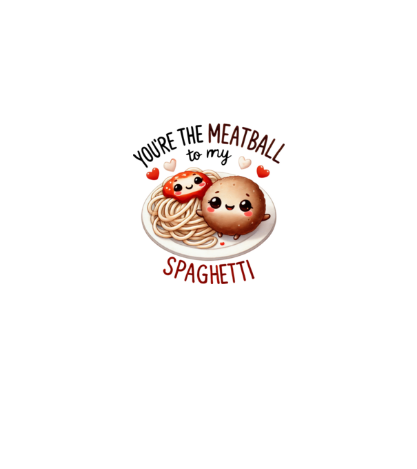 Meatball to my Spaghetti model alb/roșu pe tricou
