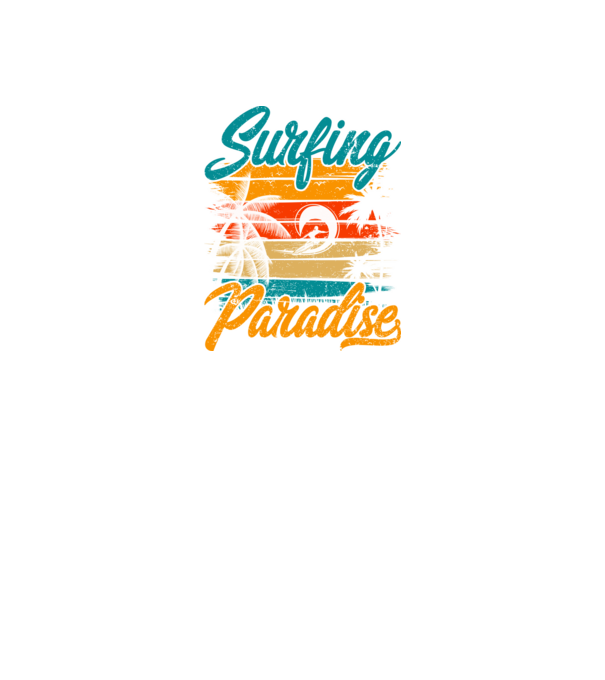 Surfing Paradise model negru pe tricou