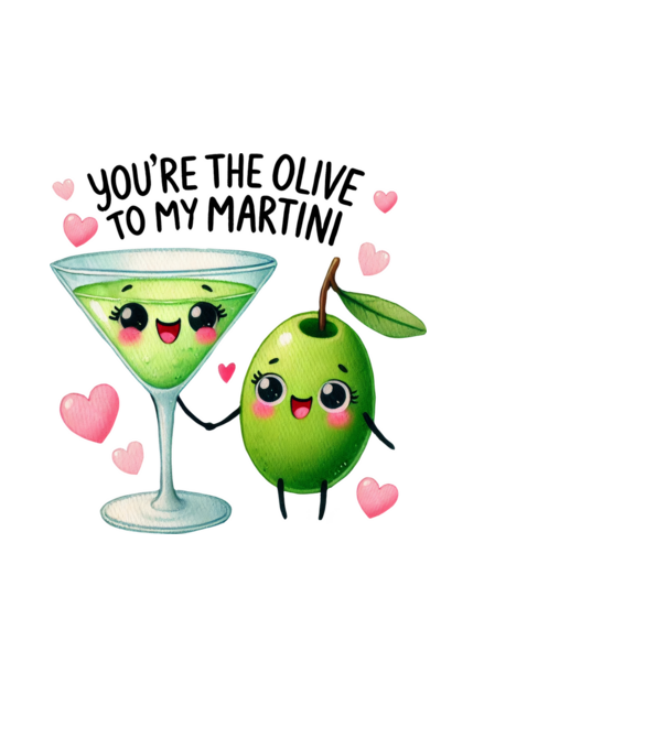 Olive to my Martini model alb pe tricou