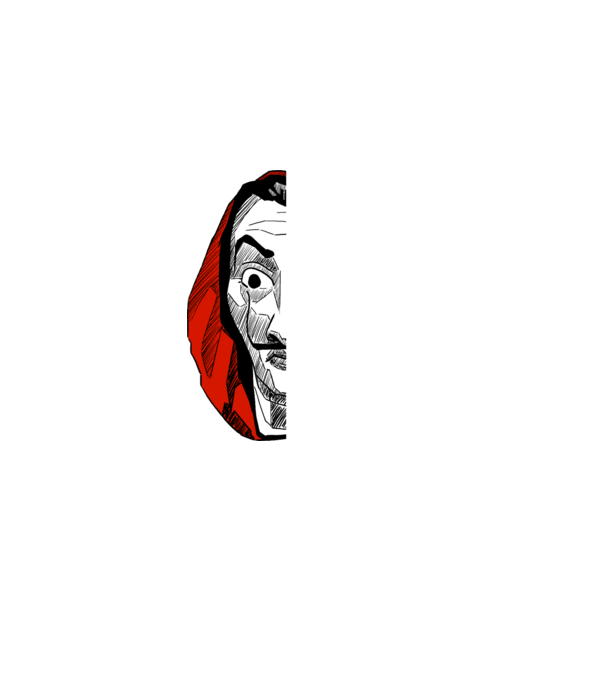 classic logo money heist model negru pe tricou