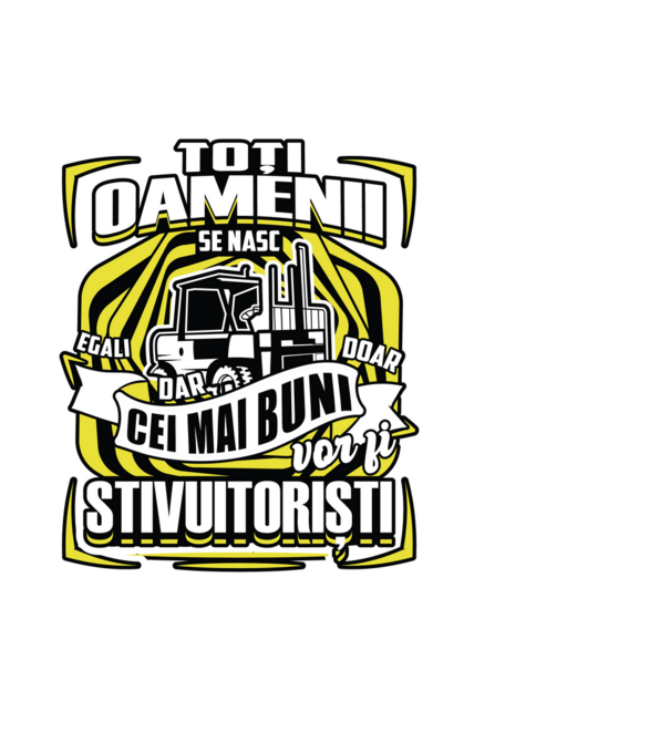 Toți oamenii stivuitoriști model negru pe tricou