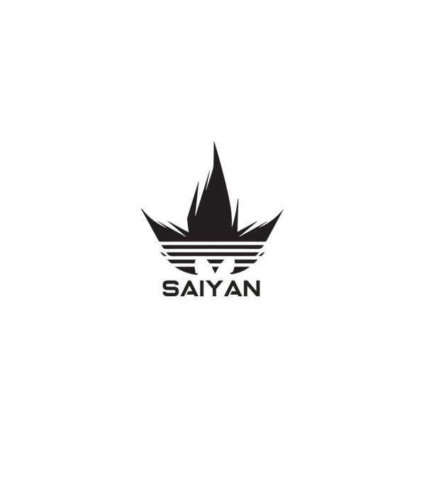 saiyan logo model alb pe tricou