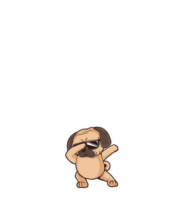 Mops DAB model negru pe tricou