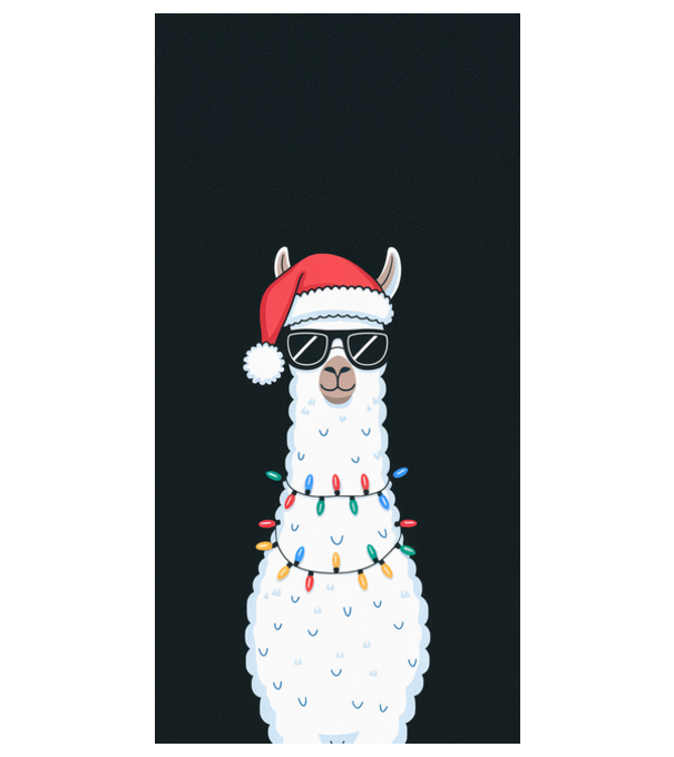 Xmas llama model alb pe tricou