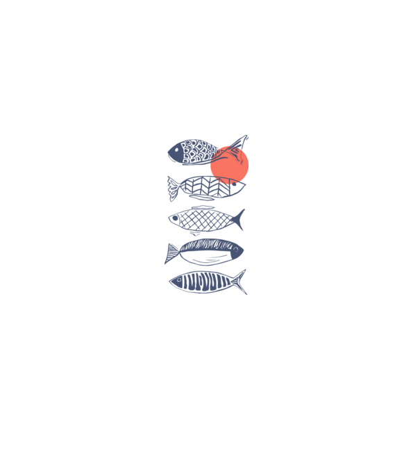 Fish model alb pe tricou