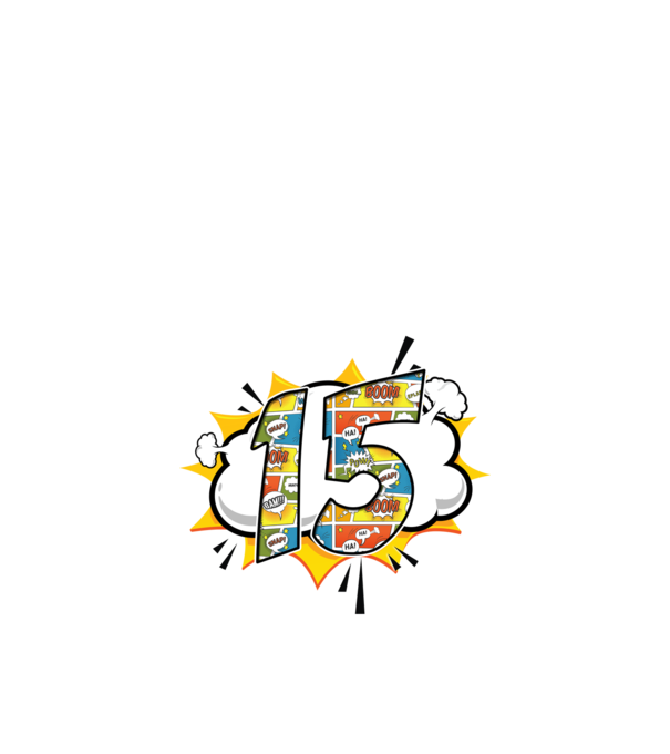 Birthday Comic Number 15 model albastru închis pe tricou