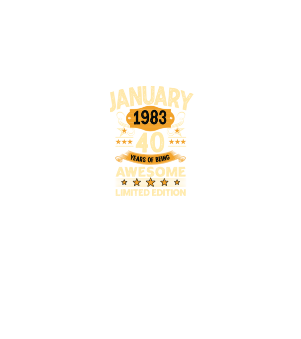 January 1983 40 years of being limited edition model albastru jeanși pe tricou
