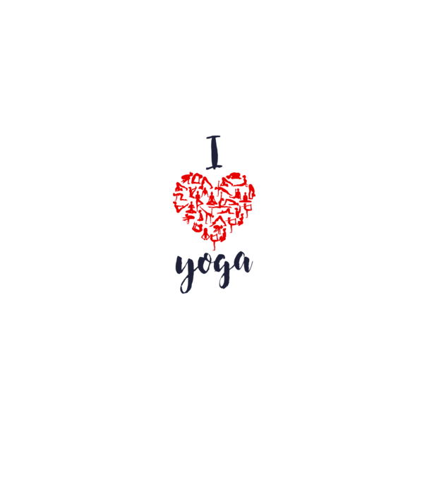I love yoga model alb pe tricou