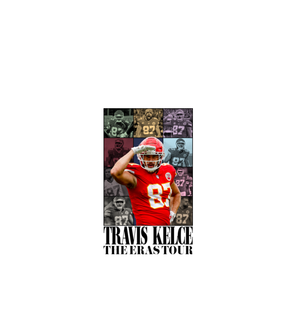 Taylor Swift Eras Travis Kelce model alb pe tricou