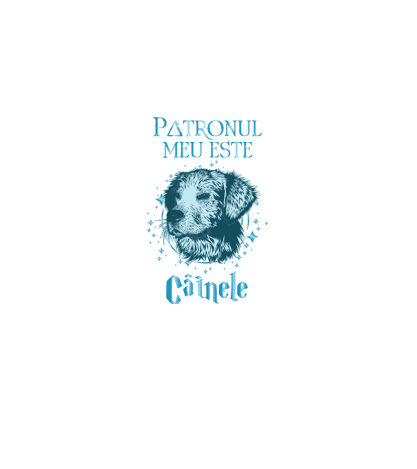 Patronul meu este CÂINELE model negru pe tricou