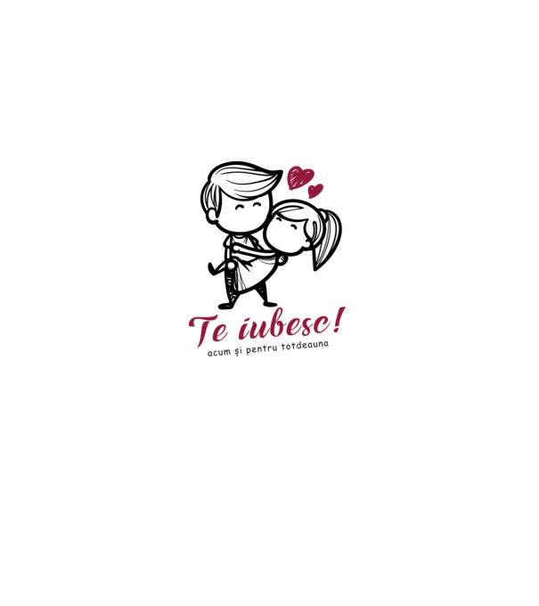 te iubesc! model alb pe tricou