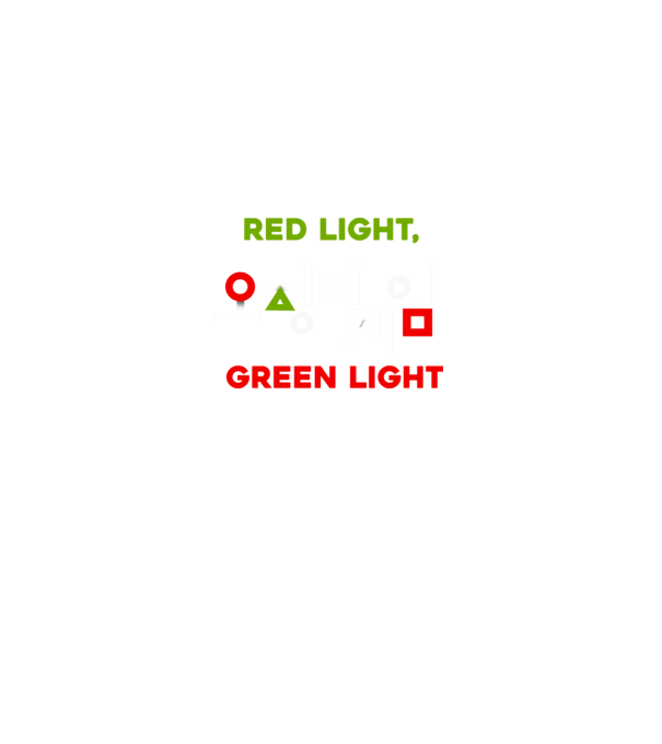 red light green light model negru pe tricou