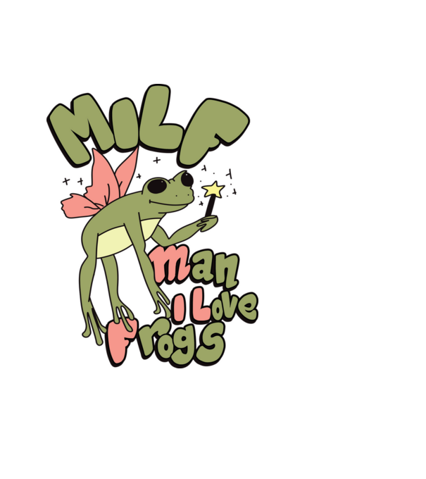 MILF man i love frogs model negru pe tricou