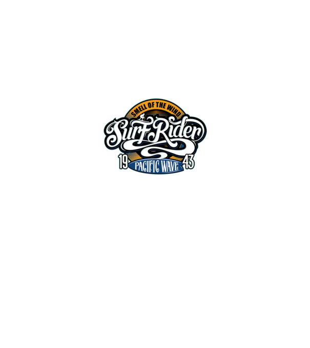 Surf Rider model negru pe tricou