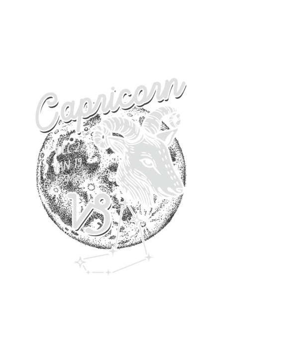 Zodiac femeie CAPRICORN retro model negru pe tricou