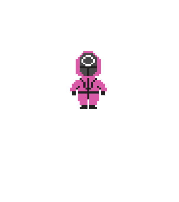 squid game pixel model negru pe tricou