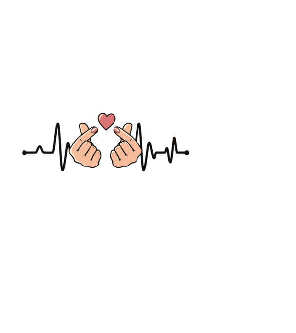Kpop heartbeaT model alb pe tricou