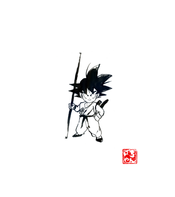 son goku art model alb pe tricou