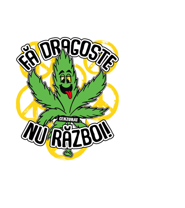 fă dragoste, nu război! (cenzurat) model albastru deschis pe tricou