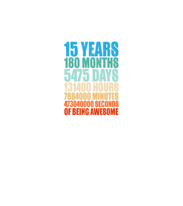 15 years of being awesome model negru pe tricou