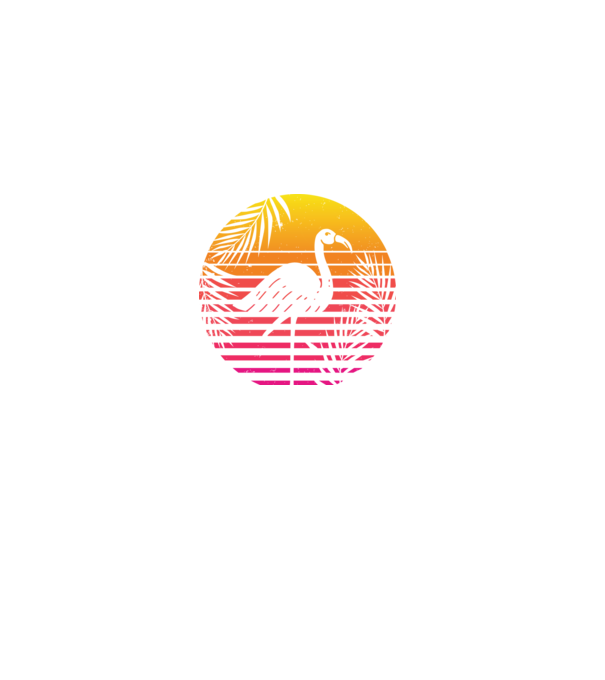 Retro flamingo sunset model negru pe tricou