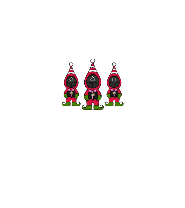 merry squid game model negru pe tricou
