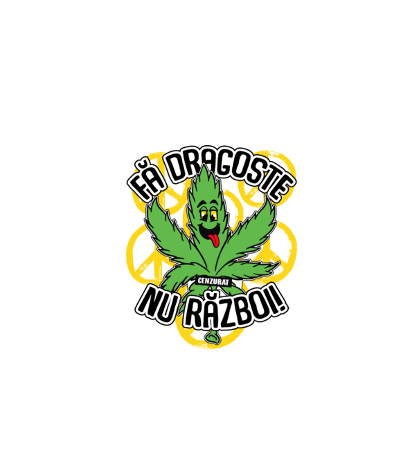 fă dragoste, nu război! (cenzurat) model alb pe tricou