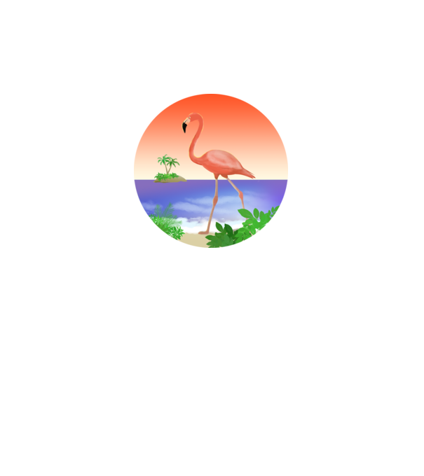 Flamingo model alb pe tricou