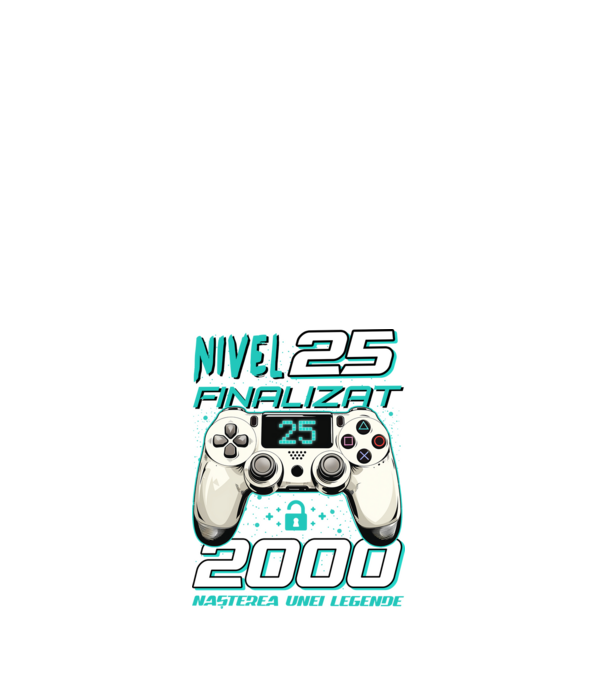 Nivel finalizat 25 2000 model alb pe tricou