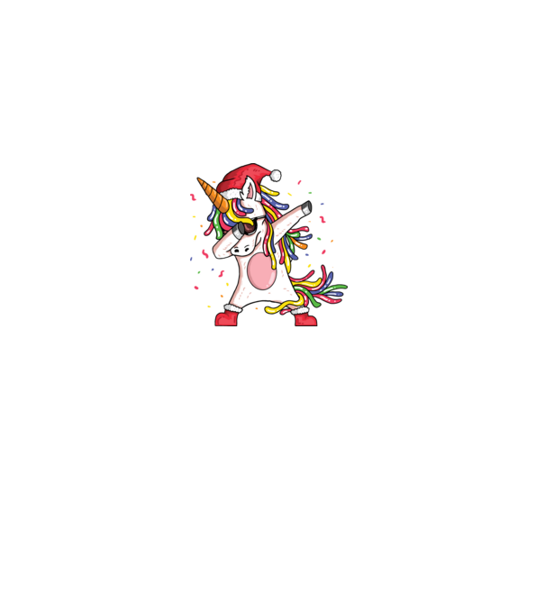 Christmas unicorn dab model negru pe tricou