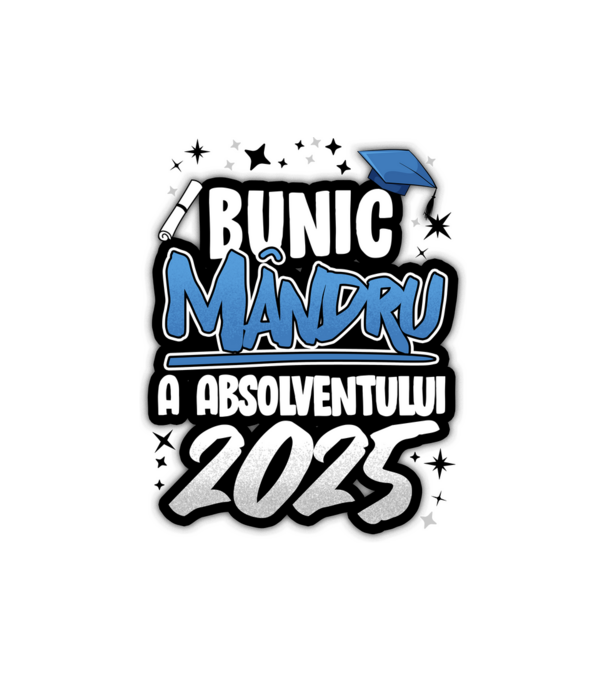 Bunic MÂNDRU a absolventului model alb pe tricou