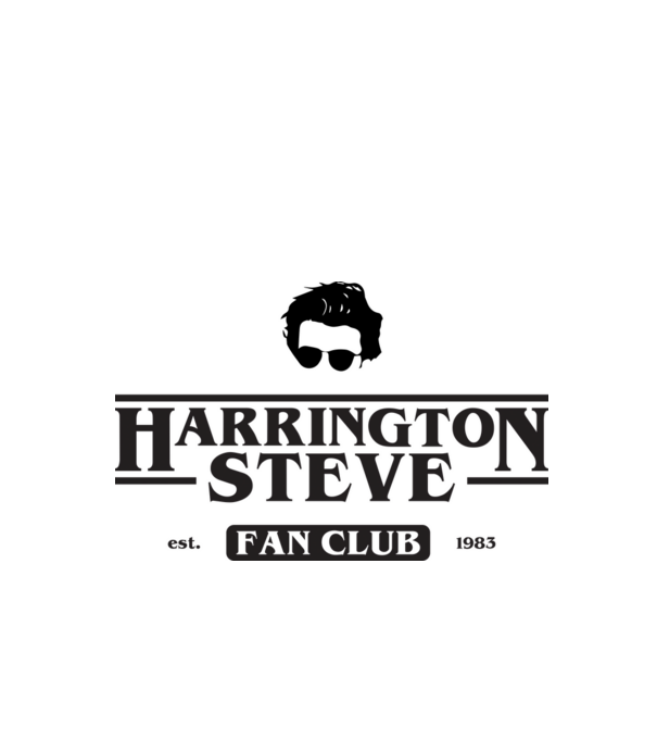 steve harrington fan club model alb pe tricou