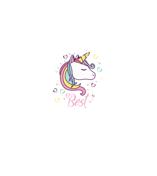 Unicorn Best model negru pe tricou