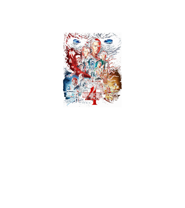 stranger things poster model negru pe tricou
