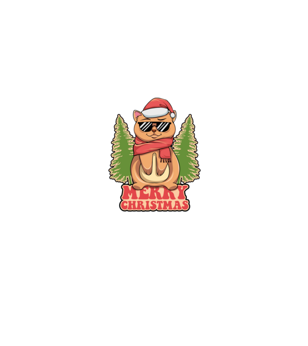 Merry christmas cat model negru pe tricou