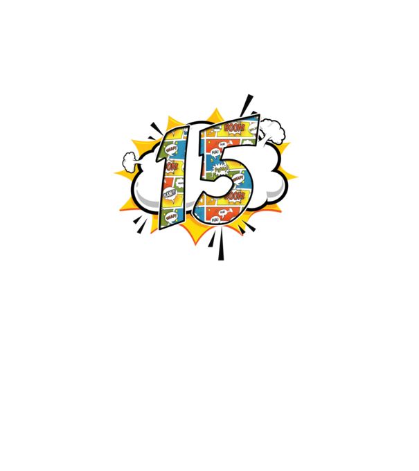 Birthday Comic Number 15 model turcoaz pe tricou