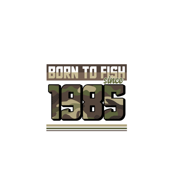 Born to fish since 1985 model negru pe tricou