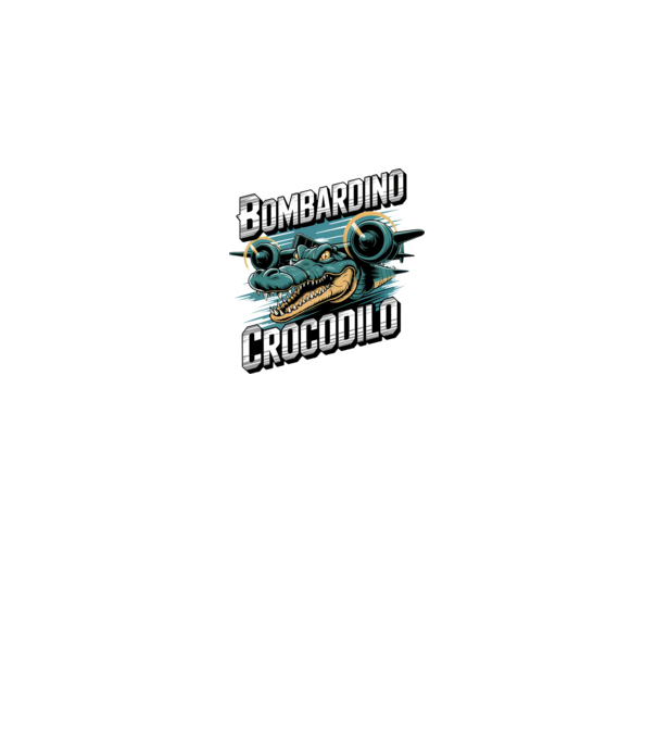 Bombardino Crocodilo 2 model negru pe tricou