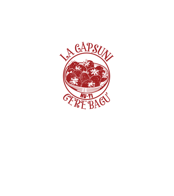 La căpșuni nu-ți cere bacu model alb pe tricou