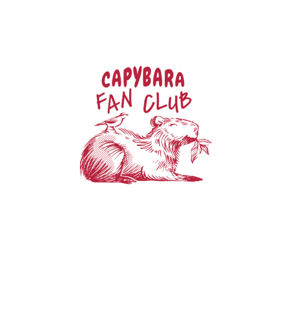 Capybara fan club model alb pe tricou