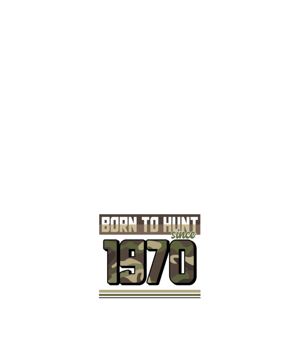 Born to hunt since 1970 model albastru închis pe tricou