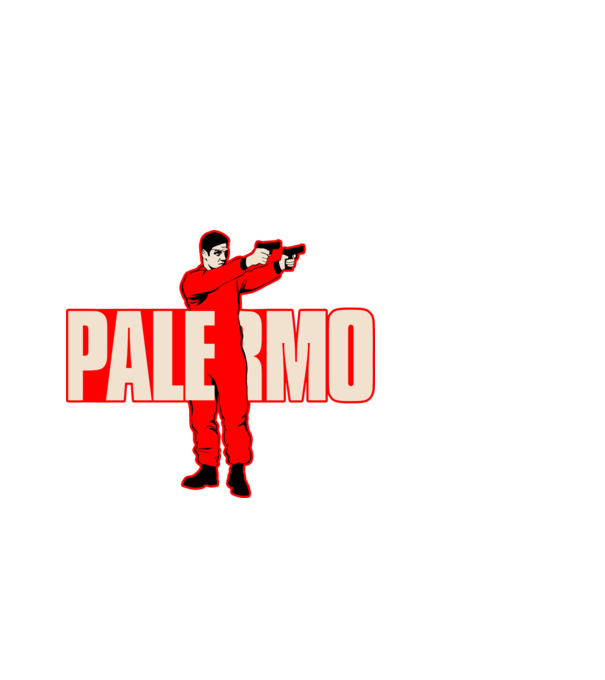 palermo la casa de papel model negru pe tricou