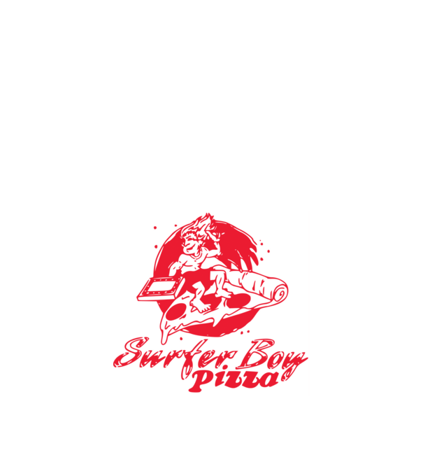 surfer boy pizza stranger things model portocaliu pe tricou