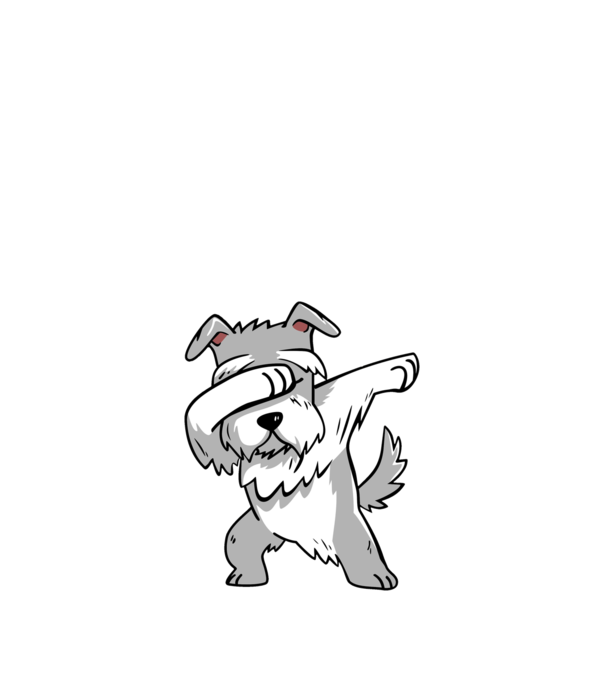 Schnauzer DAB model alb pe tricou