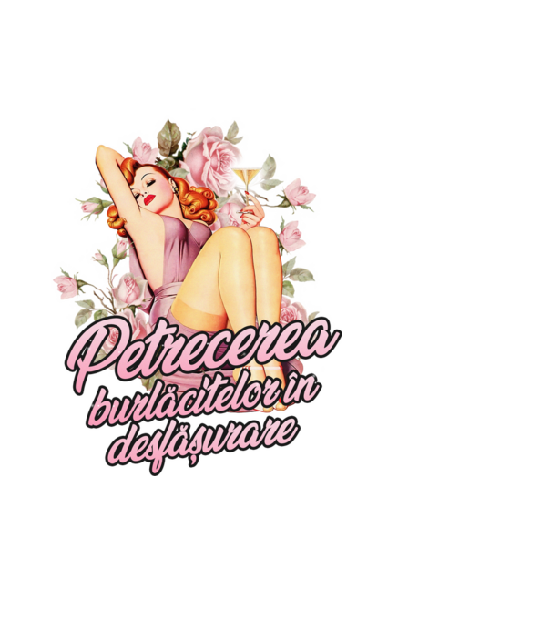 Petrecerea burlăcitelor în desfășurare model negru pe tricou